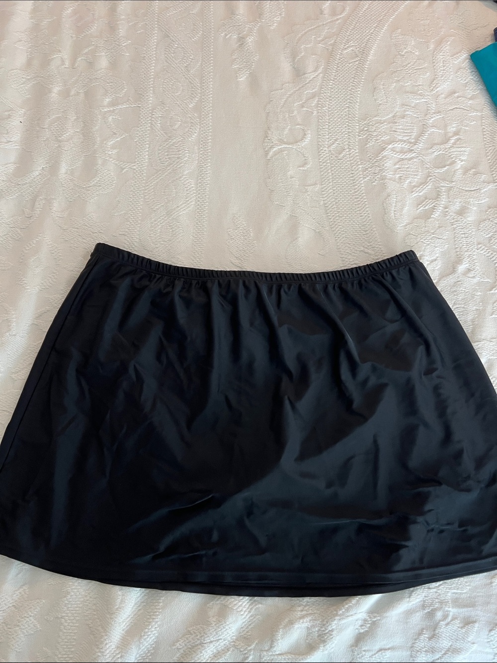 Women’s plus  Black tankini  Swim Skirt with panty with Elastic Waist